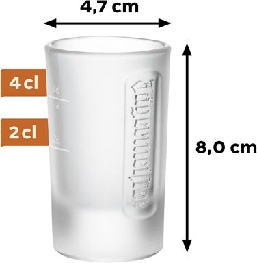 Набір шотерів Jägermeister 6 шт, 4cl та 2cl мірні склянки для лікеру та настоянок - Оригінал, стійкі до посудомийної машини