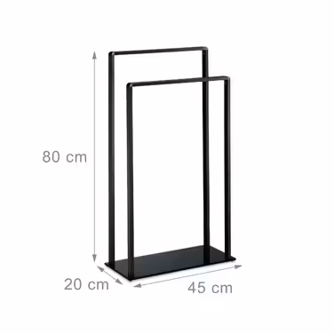 Relaxdays freestanding towel rack with 2 bars