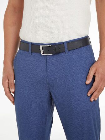 Чоловічий шкіряний ремінь Tommy Hilfiger New Aly Belt, колір блакитний (Midnight)