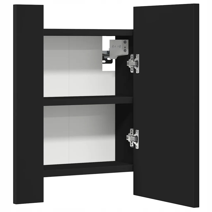 Шафа в ванну кімнату з LED-дзеркалом та RGB-підсвіткою, чорна, 40x12x45 см