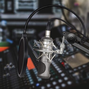 Підставка для мікрофона InnoGear: міцний шарнірний кріплення з кліпсою та кабелеутримувачами для Blue Yeti, Snowball, Hyper X, QuadCast, SoloCast, Fifine та інших великих мікрофонів