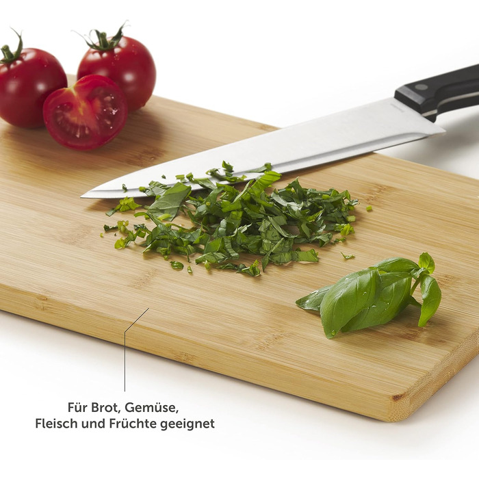 Blumtal Bamboo Cutting Board Carlota 3-Piece Set - Chopping board with a hole for hanging, kitchen helper made of 100% bamboo with silicone feet.