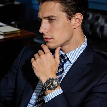 Чоловічий механічний годинник OLEVS з автопідзаводом, турбійоном та календарем, водонепроникний, світловий циферблат (7088 All Black)