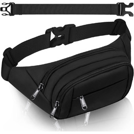 Чоловіча та жіноча поясна сумка-бананка на пояс з великою місткістю, чорна, для iPad mini та iPhone 12 Pro Max