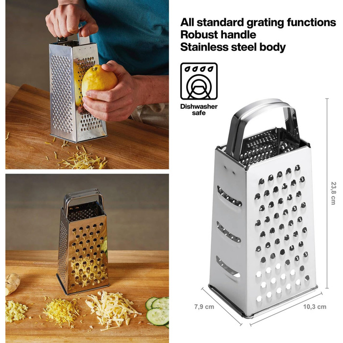 Терка Fiskars Essential 4-стороння, нержавіюча сталь, 23 см, срібляста (1065589)