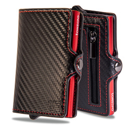 Картхолдер шкіряний Schwarz Carbon Gold, сучасний дизайн