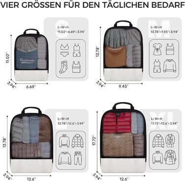 Набір кубиків для пакування багажу BAGLHER - органайзери для подорожей, водонепроникні, бежеві