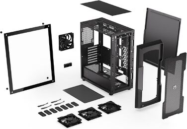 Корпус для ПК Endorfy Regnum 400 Air ATX, загартоване скло, 4 вентилятори 120мм