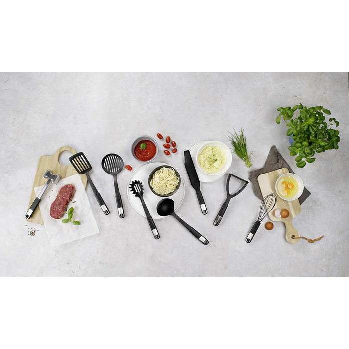 Міксер Fackelmann SENSE 26 см, ручний, для посуду з антипригарним покриттям, з нержавіючої сталі, з м'яким антиковзним руків'ям, срібно-чорний