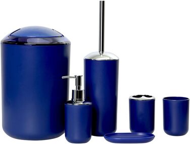 Набір аксесуарів для ванної кімнати Icegrey: 6 предметів, сучасний дизайн, колір Navy Blue (темно-синій)