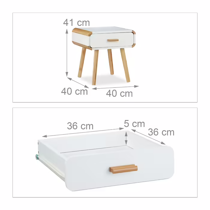 Relaxdays Nightstand with Drawer