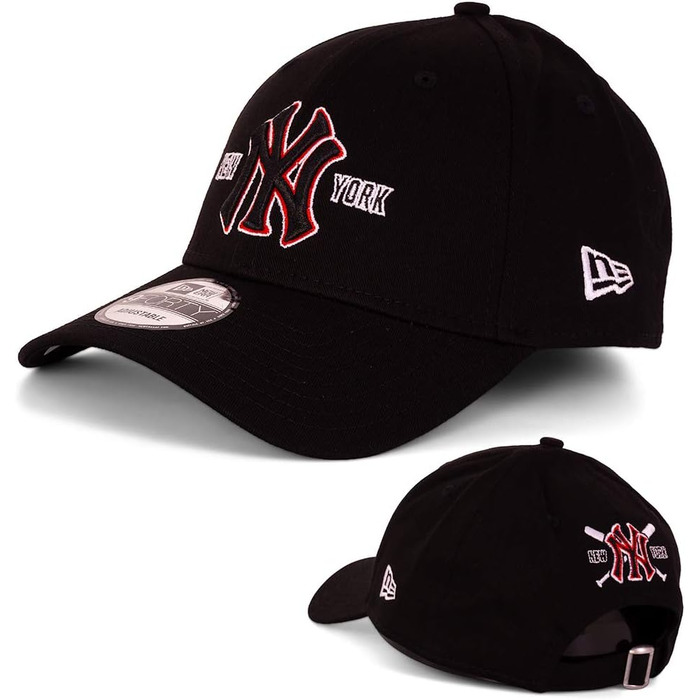 Кепка New Era New York Yankees 39thirty Flexfit чорна, універсальний розмір