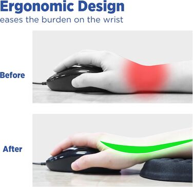 Підставка для зап'ястя Gimars під клавіатуру та мишу з memory foam, чорна