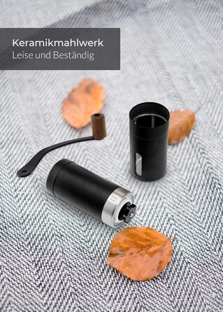 Lambda Coffee Grinder - Manual Stainless Steel with Stepless Ceramic Burr Grinder | Hand Espresso Grinder made of Wood with Conical Burr - Manual Coffee Grinder | Precise Grind Size Adjustment