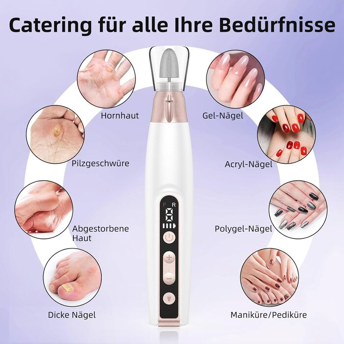 Електричний набір для манікюру та педикюру Nagelfräser: 11 насадок, 9 швидкостей, до 10000 об/хв
