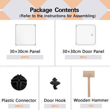 C&A HOME USBTM3TM3 Cube Storage Organizer with Doors, 8-Cube Shelf, Cabinet, DIY Plastic Modular Bookshelf, Living Room, 63 cm L x 31.5 cm W x 122.9 cm H White 008B-. Door