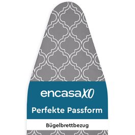 Чохол на прасувальну дошку Encasa XO (125x39 см), термостійкий з підкладкою з повсті 3 мм та шнуровим посиленням, сіра плитка