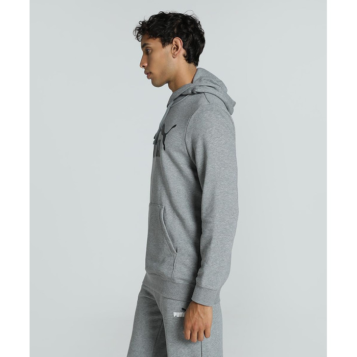 Чоловіча толстовка Puma ESS No. 1 Logo Hoodie з капюшоном, сіра (Medium Gray Heather), розмір XL