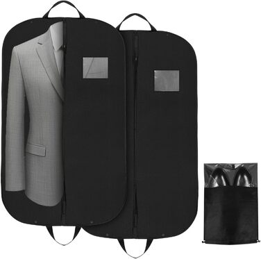 2 місткі мішки для одягу з відділенням для взуття, 120 x 60 см, мішок для одягу на блискавці, водо- та пилонепроникний, складні мішки для зберігання одягу, чохол для одягу, сорочок