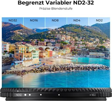 Фільтр нейтральної сірої ND K&F Concept Nano-X True Color Variabler 55mm (ND2-32, 1-5 ступенів)