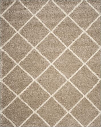 Килим SAFAVIEH Zottelig для вітальні, їдальні, спальні - колекція Hudson Shag, високий ворс, бежевий та слонова кістка, 183 x 274 см, прямокутний