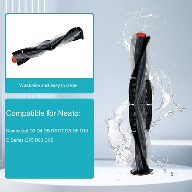 Запчастини для роботів-пилососів Neato D Series (D75, D80, D85, D3, D4, D5, D6, D7, D8, D9): комбінована щітка, 5 фільтрів, 2 бокові щітки, інструмент для чищення