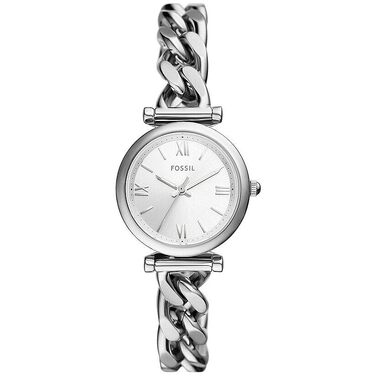 Жіночий кварцовий годинник Fossil Carlie (35мм, сріблястий з білим циферблатом)