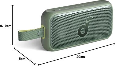 Soundcore Motion 300: Бездроковий портативний Bluetooth-динамік з BassUp, SmartTune, 30W, 13 годин, IPX7, для саду, кемпінгу та подорожей (зелений)