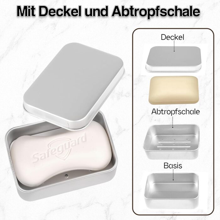 Набір мильниць для подорожей 2 шт. з алюмінію з підсіткою, вологостійкі, нержавіючі для дому, подорожей, зберігання мила та пінки для гоління (срібло)