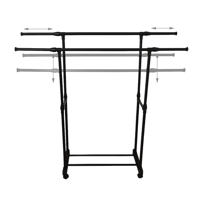 Relaxdays Clothes Rack with Wheels and Double Rod