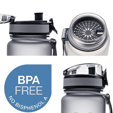 Embrava Best Sport Water Bottle - 1000ml - fast-flowing, flip-top leak-proof lid that opens with a click - non-toxic, BPA-free & eco-friendly Copolyester Tritan plastic