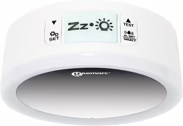 Alarm clock with 95dB loud alarm, flashing light, and vibrating cushion - Geemarc Wake 'N' Shake Star wakes up late sleepers, the hard of hearing, and the deaf - USB charger - Version DE