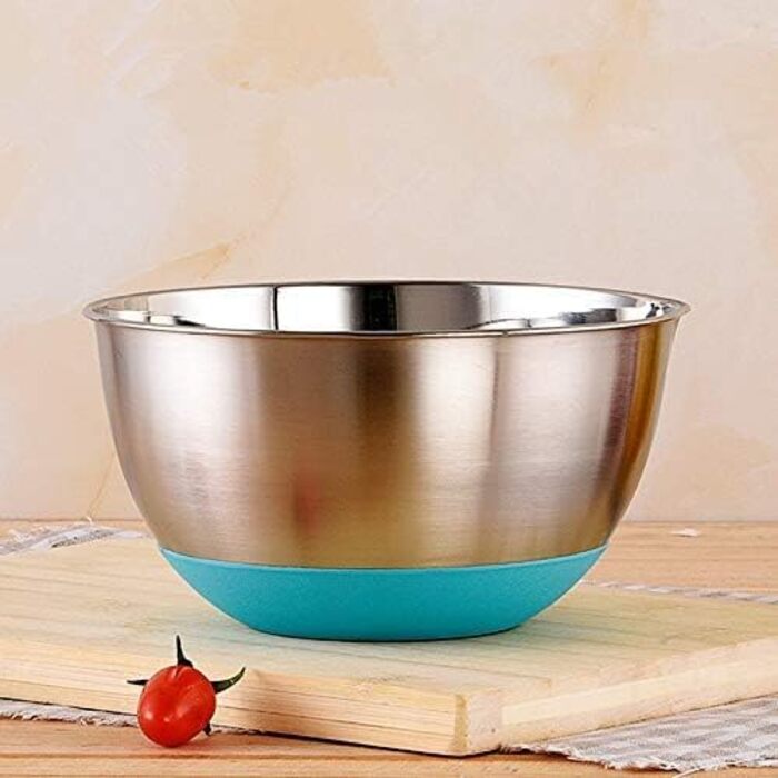 Набір мисок з нержавіючої сталі FAB4HOME (1.5L, 3L, 5L) з силіконовим дном та виливом - 3 шт.