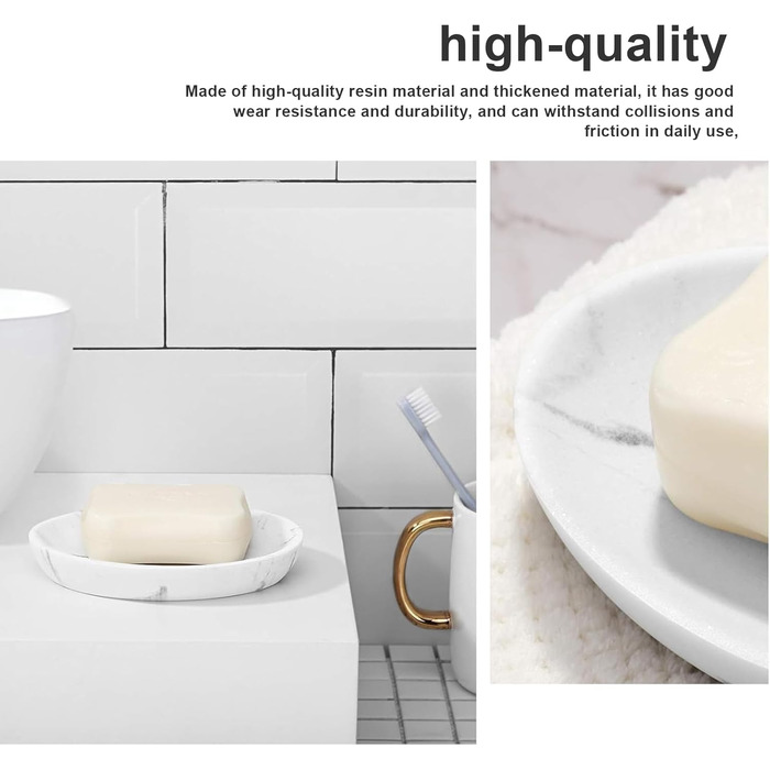 Підставка для мила MYLERCT, 11.5 x 10 см, з ефектом мармуру, для ванної кімнати та кухні