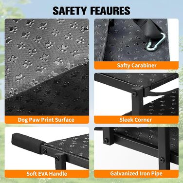 Сходинки для собак на 5 сходинок, розкладні – пандус для собак, витримує до 100 кг, регульована висота 44-72 см, щадна для суглобів, антиковзка, для маленьких, середніх та великих собак