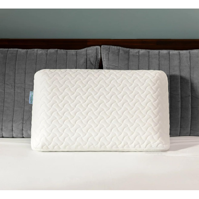 Ортопедична подушка для шиї та голови Classic з ефектом пам'яті (Memory Foam), ергономічна, середньої та високої жорсткості, з дихаючим знімним чохлом, біла