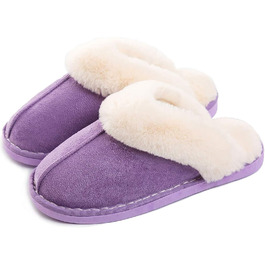 Тапочки зимові жіночі та чоловічі теплі плюшеві, антиковзні, з штучного хутра, 40/41 EU, фіолетові