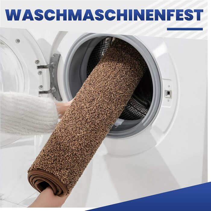 Килимок придверний Mibao SoftStep Luxus 60x90 см, коричневий - антиковзкий, вологопоглинаючий, для дому та коридору, машинне прання