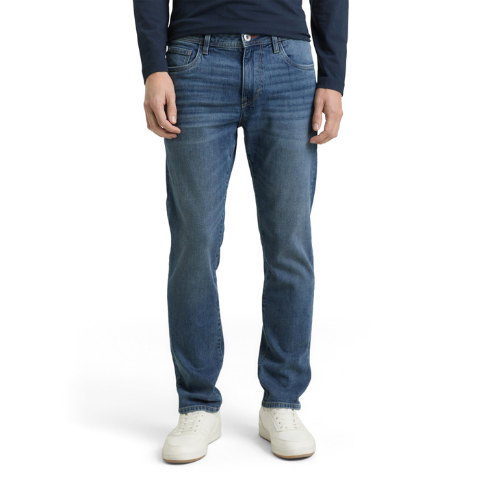 Джинси чоловічі Tom Tailor TTMARVIN Straight з еластаном, блакитний денім Used Mid Stone Blue, розмір 34W/36L