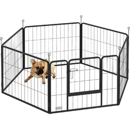 PawHut Вольєр для цуценят з 6 секціями, 160x80x60 см, для собак, котів, цуценят, всередині та зовні