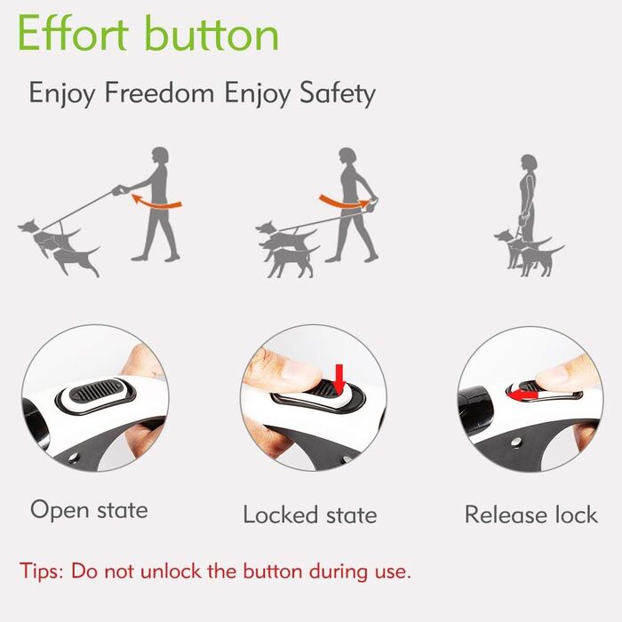 EXPAWLORER Подвійна висувна собача шлейка - подвійний намотування, блокування, до 72.6 кг загальної ваги, 36.3 кг
