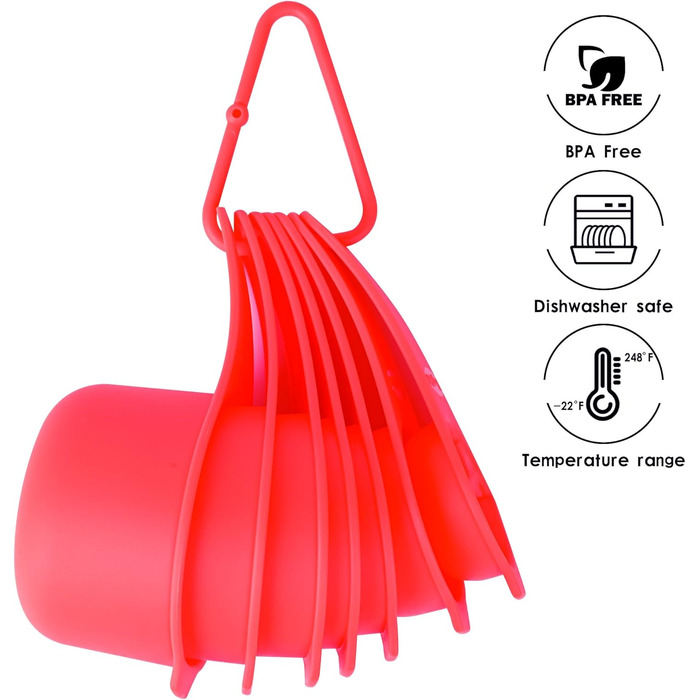 Set of measuring cups and spoons, 15 pieces, plastic measuring cups, 7 plastic measuring cups, 7 plastic measuring spoons with leveler, cute measuring cups for baking and kitchen