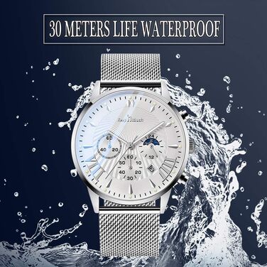 Чоловічий годинник Mode Herren Uhren: водонепроникний аналоговий кварцовий годинник з нержавіючої сталі та сітчатим ремінцем