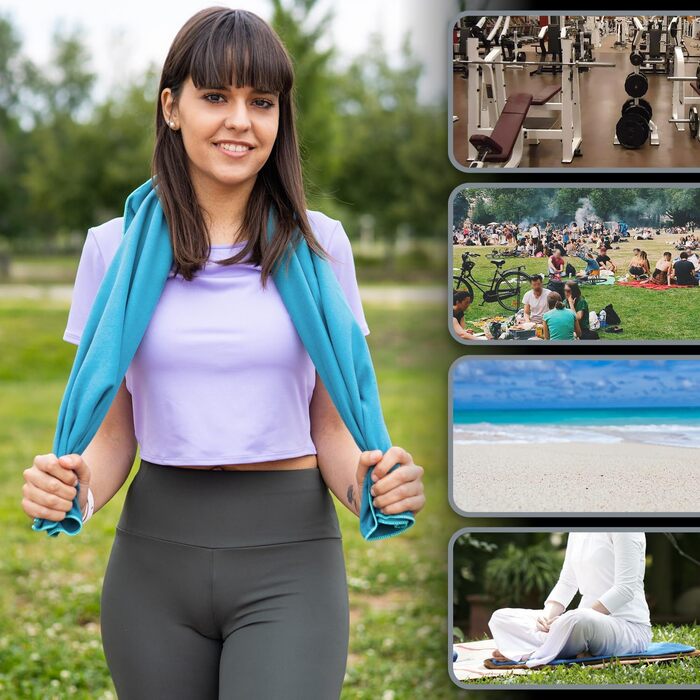 Рушник з мікрофібри Legendwerk® 160x80 см – швидковисихаючий, компактний, для подорожей, спорту та відпочинку на природі – легкий, стильний, з сумкою та петлею для підвішування. 1 шт (Світло-блакитний)