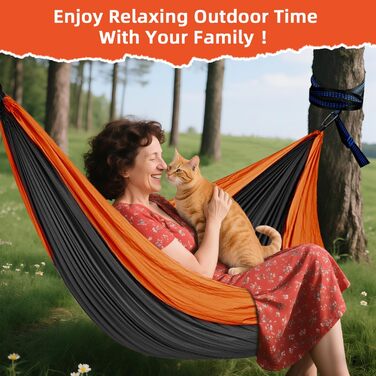 Гамак для відпочинку на природі, кемпінгу, 300 кг, 200 x 300 см, легкий, портативний, для одного або двох, нейлон, дихаючий, зелений (чорний)