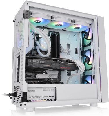 Корпус Thermaltake TG RGB ATX з темперованим склом | 120мм вентилятор | Чорний (H570 ARGB, Snow)