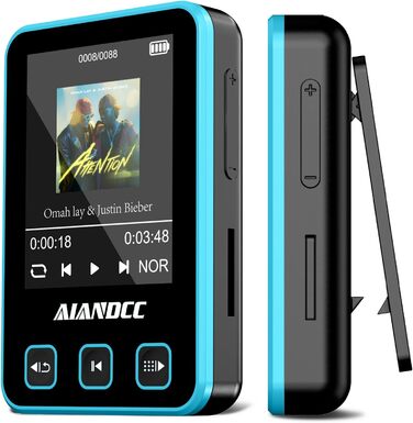 MP3 плеєр Bluetooth 5.3 зі спортивним кліпом та браслетом, 1.77