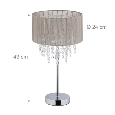 Relaxdays Table Lamp Organza Crystal XL
