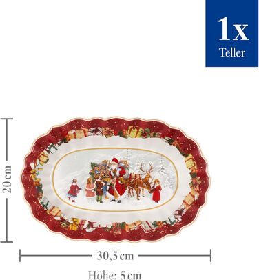 Villeroy & Boch Toy's Fantasy Різдвяна велика тарілка для випічки, страв та сервірування, преміум порцеляна