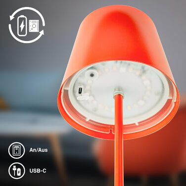 LED настільна лампа BRILONER бездротова з торшером, диммуванням, регулюванням висоти, 36x10,5 см, RGB + тепле світло
